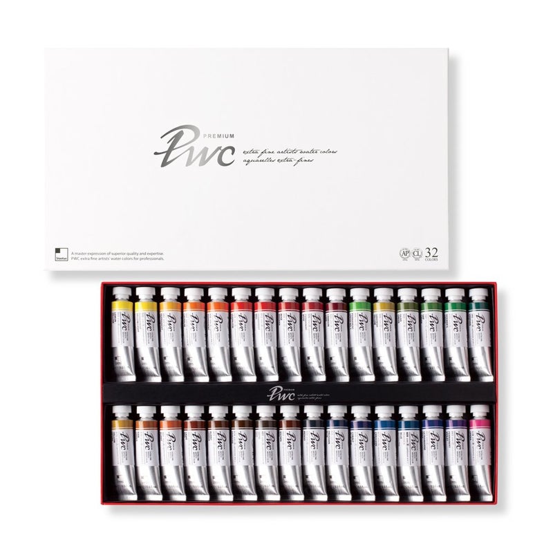 PWC SHINHAN Extra Fine Watercolor Paint 15ml Tubes 32 Color Set - Image 1